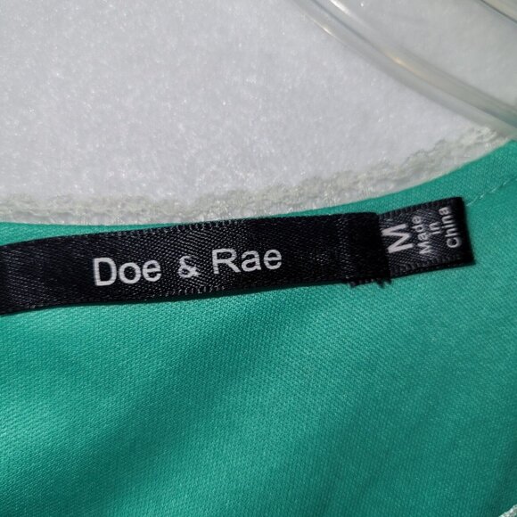 Doe & Rae Dress Womens M Green Floral Stretch Lined Cottagecore Sleeveless Flowy - Picture 4 of 11